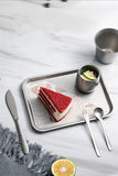 Square Stainless Steel Plate Retro Food Trays Dessert Steak Breakfast Trays Dinner Plates Kitchenware Hotel Supply