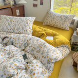 New Floral Double-piece Washed Cotton Quilt Cover  Skin-friendly Breathable Student Dormitory Duvet Covers Without Pillowcases