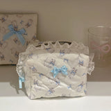 Original Korean Imported Quilted Soft and Cute Quilted Zipper Makeup Bag Storage