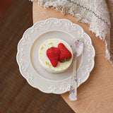 French Relief Dessert Plate Ins Retro Breakfast Bread Plates Household Versatile Dining Disc Milk Tea Colored Ceramic Tableware