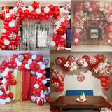 115PCS Christmas Balloon Garland Arch Kit with Red Star Balloons Candy Cane Balloons for Merry Christmas Party Decorations