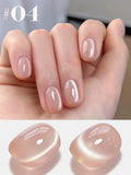12ml 1-16pcs Autumn Nails New Clear Pink Glass Bead Moonlight Magnet Cat Eye Gel Nail Polish Whitening Nail Supplies