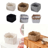 Woven Basket Makeup Basket Organization Bin Multipurpose Handwoven Decorative Sundries Baskets for Makeup Bathroom Closet