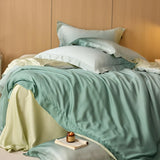 Gradient Luxury Bedding Set Lyocell Soft Silky Cool Feeling Antimicrobial Duvet Cover Flat/Fitted Bed Sheet Pillowcases 4Pcs