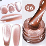 10ml Pink Gold Water Light Cat Magnetic Gel Polish HEMA TPO FREE Aurora Glitter Crystal Soak Off UV Varnish Manicure