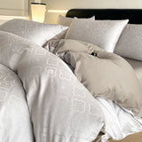 4Pcs Light Luxury High-end Sense 160 Pcs 100% Cotton Tribute Satin Jacquard Quilt Cover Sheet Simple Bedding