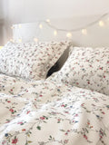 Princ Sle Pure Cotton Bedding Set Fre Floral Print Four Piece Bedding Kit Breathable Comforter Cover for Young Girls