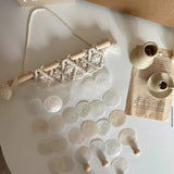 1pcs Natural Shell Wind Chime Hand-woven Home Decoration Knitted Hanging Decoration Tapestries Wall Hanging DIY Material Bag