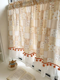 Adorable Patchwork Cotton Print Vintage Kitchen Door Curtain Light Translucent Home Decorative Fabric f Curtain