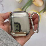 Electroplated Silver Soft TPU Case For AirPods 4 3 Pro 2 1 Mirror Plating Earphone Protective Cover Heart Keychain Accessories