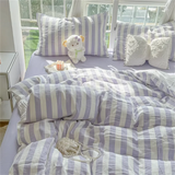 Four Piece Set on Washed Cotton Bed, Non Pure Cotton Bedding, Single Duvet Cover Set, Three Piece Set, Brushed