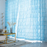 Modern Fashionable Blue Ruffles Skirt Semi-blackout Curtains for Living Room Girl's Bedroom Romantic Cupcake Layers Cortinas