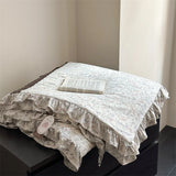 2025 spring and summer new knitted cotton French small floral printing lace summer quilt summer cool quilt air conditioner quilt