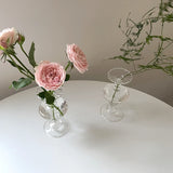 Ins Transparent Glass Vase Nordic Simple Glass Flower Bottle Arrangement Flower Ornaments Vases Living Room Desktop Decor