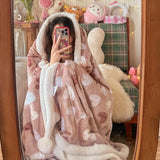 Merry Christmas Blanket Milk Lamb Wool Super Soft Warm Little Furball Design Red Blanket for New Year Christmas Gift for Family