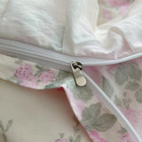 100% Cotton Korean Princess Style Rose Floral Lace Ruffles Bedding Set Duvet Cover Set Flat/Fitted Bed Sheet Pillowcases 4Pcs