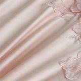 Pink Flowers Embroidery Ruffles Princess Wedding Bedding Set 1000TC Egyptian Cotton Duvet Cover Flat/Fitted Sheet Pillowcases
