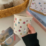 Colorful star mug ins cute handle cup ceramic cup coffee cup