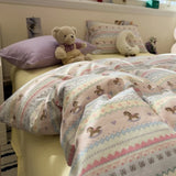 Cartoon  Pure Cotton Breathable Double Layer Muslin Bedding Set Quilt Cover eet Bedding Accories Four Piec...