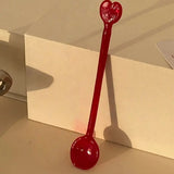Calla Lily Animals Cartoon Bear Glass Spoon Dessert Spoon Coffee Glass Stir Spoon  Long Handle Spoon Yogurt Spoon