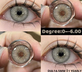 1Pair Color Contact Lenses For Eyes Myopia Lenses Natural Gray Pupils Lens Cosmetic Contact Lens Yearly Degree Lenses