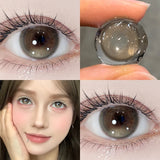 2Pcs Blue Myopia Natural Colored Contact Lenses With Prescription Big Eye Lenses Hot Sale Makeup Korean Style Contact