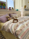 Cartoon  Pure Cotton Breathable Double Layer Muslin Bedding Set Quilt Cover eet Bedding Accories Four Piec...