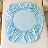 Solid Color Bed Hats Made of Puffon Yarn for Spring/Summer 2025 Skin-friendly Breathable Mattress Cover with Elastic Bedspread