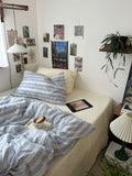 Simple Pure Color Bedding Set 4-Piece Pure Cotton Quilt Coverlet Dormi Bedding 3-Piece Set Color Woven Bedding Linen