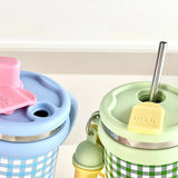 Coffee Insulated Cup  Stainless Steel Water Cup  Large Capacity  High Appearance  Double Drinking Cup  Ice Cream Cup for Girl