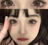 Two Pieces Brown Colored Contact Lenses Big Eyes Lenses Students Beautiful Round Contact Lenses Cosmetics Eye Contact Natural