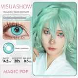 14.20 Blue Small Pupil Cosplay Colored Contact Lenses, 1 Pair Yearly Wear Eye Lenses for Halloween Themed Cosplay & Fancy Dress