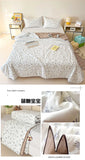 Washed Cotton Printed Summer Quilt Air Conditioner Thin Quilt Machine Washable Lightweight Single Double Bedding Soft Breathable