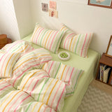 Bed Linen 100% Cotton Duvet Cover Stripe Queen Size 40s Quilt Cover Pillowcase Bedding covers Home Textile Nordic Foundation