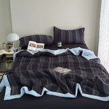 American Printed Cotton Summer Quilt Skin-Friendly Naked Sleeping Comforter for Adults Student Dorm Lightweight Soft Bedspread