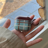 Korea Fashion Brown Plaid Splicing Pattern Retro Neck Lanyard Shockproof Protection Case For AirPods 4 3 2 1 Pro 2 Earphone Case