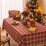 Christmas Snowflake Plaid Tablecloth Printed Tea Table Decor Kitchen Party Christmas New Year Decoration