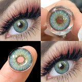 1pair Natural Contact Lenses with Diopters Colored Lenses 0 to -6.00 Degrees Graduation Blue Pupils Myopia Lenses Eyes
