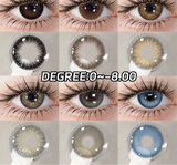 1 Pair Colored Myopia Contact Lenses for Eyes Fashion Lenses with Diopter Prescription Black Eye Lens Beauty Grey Pupil