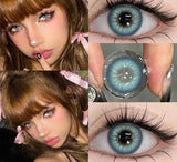 2 pcs Green Colored Contact Lenses for Eyes with Myopia 0~-8.00 Degree Natural Beauty Pupil Korean 14.5mm Blue Eye Lens