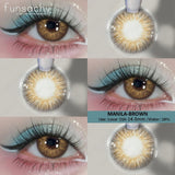 Blue Lenses with Prescription Myopia Colored Contact Lenses for Eye Cosmetic Eye Contacts Lens with Degree Yearly Pupil