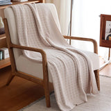 Nordic Modern Throw Blanket Knitted Sofa Decoration Cover Geometric Grid Nap Blanket Bedspread Pure Cotton Warm Shawl 130X180CM