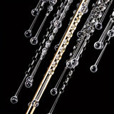 2/10 Set of Metal Gold Vases,29.6 Inch Height, Chandelier Crystal, Elegant Design, Rust-Proof, Wedding, Party, Event, Home Deco