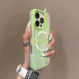 Candy Color for Magsafe Flower Matte Case for iPhone 17 16 15 14 Pro Max 12 13 11 Magnetic Shockproof Frosted Luxury Cover