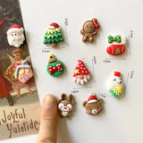 10Pcs Mini Cute Christmas Fridge Magnet Christmas Decorations Gifts Home Decor