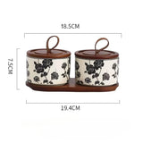 3pcs Ceramics Jars Lid Coffee Bean Storage Container‌ Dustproof and Moisture-proof with Cover Kitchen Organizer Jars for Spices