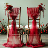 50-10pieces 200x75cm gauze Chair Back Veil Wedding Chair Sashes Wedding Chair Bows Covers Ribbon Party XMS Aisle Chair Decor