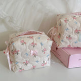 Original Korean Imported Quilted Soft and Cute Quilted Zipper Makeup Bag Storage