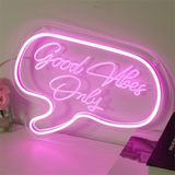 Good Vibes Only Neon Sign Engraving LED Light Custom Neon Signs Home Room Wall Decor Sign Custom Home Decor Bed room Bar Neon