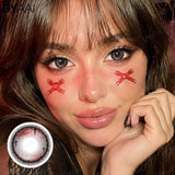 2pc Halloween Cosplay Colored Contact Lenses Red Eye Lens Blue Color Pupils Anime Green Role Play Lenses Cos Party Makeup